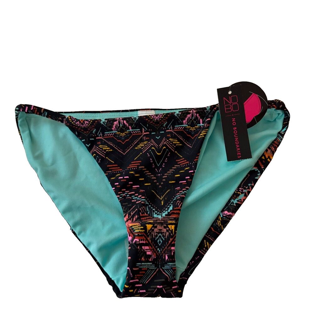 No Boundaries Swim Bottom Women's Small Bikini Bathing Suit Colorful